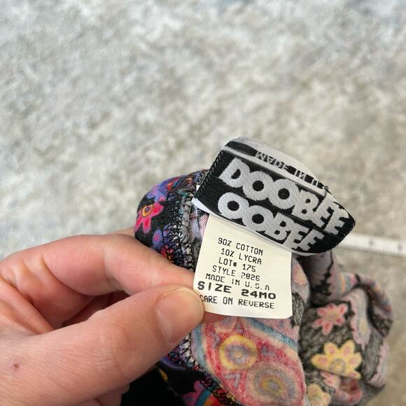 Vintage Oobee Doobee Black Paisley Floral Leggings 24 Months USA - Picture 5 of 9